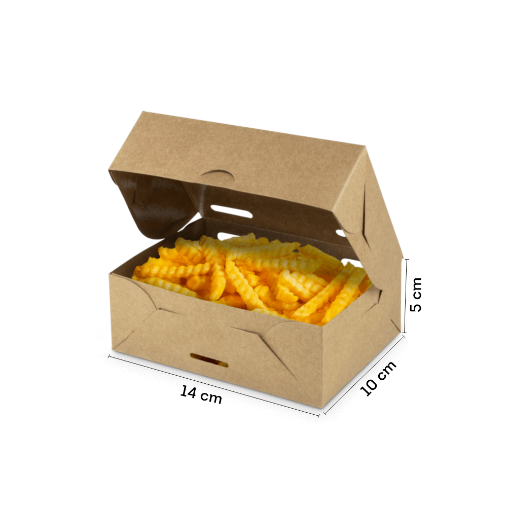 Caixa para Batata Frita Delivery – Modelo 2 Kraft (100 unidades