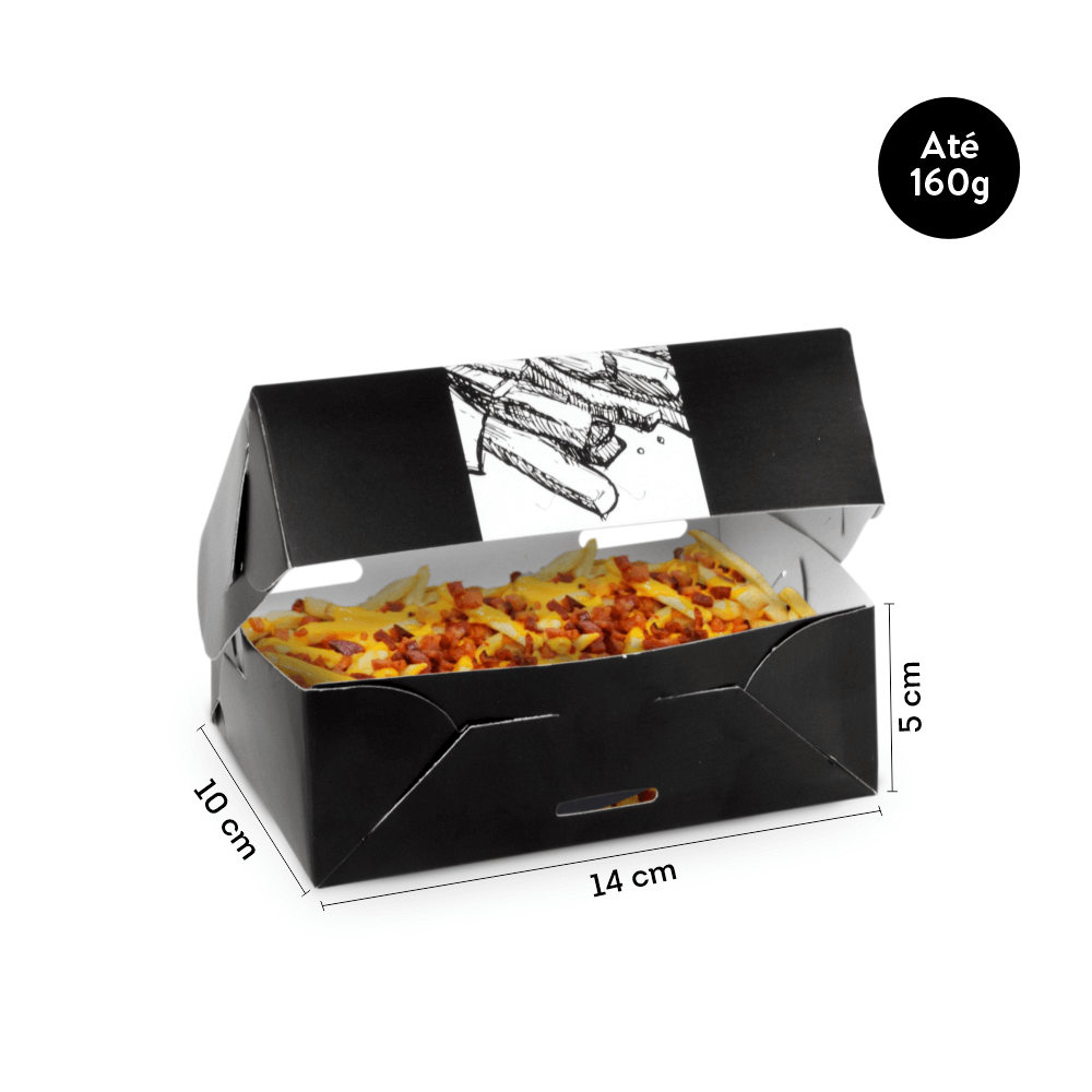 500 pçs Embalagem Batata Frita - Linha Black